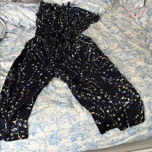 Banana Republic Black Floral Jumpsuit